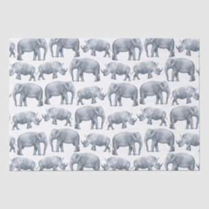 Papier Mousseline Motif d'aquarelle Elephant Rhino