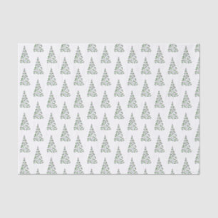 Papier Mousseline Motif d'aquarelle en papier de Noël Arbre