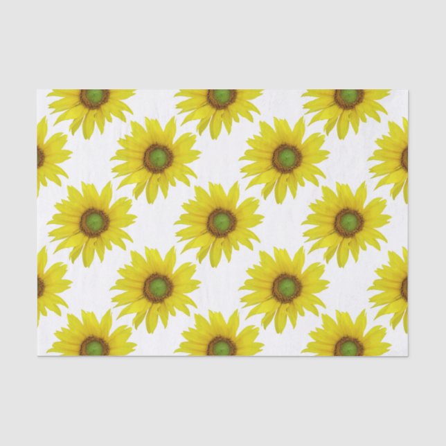 Papier Mousseline Motif d'aquarelle numérique de tournesol (Recto)