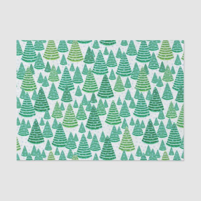 Papier Mousseline Motif d'arbres de Noël de Milou (Recto)