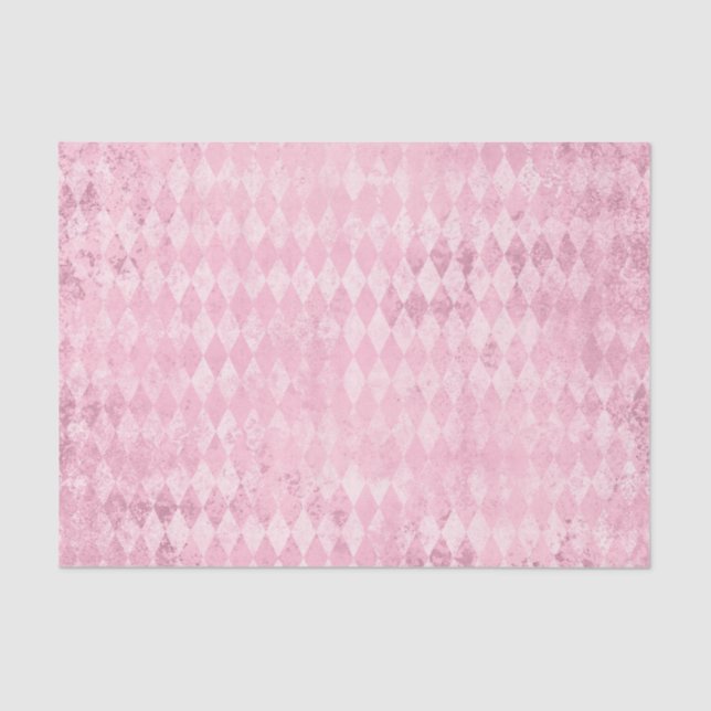 Papier Mousseline Motif d'arlequin rose (Recto)