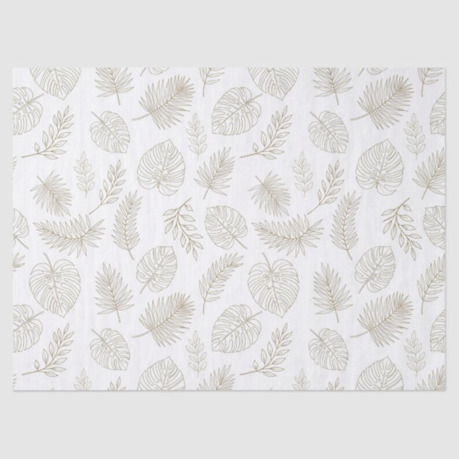Papier Mousseline Motif d'art botanique minimal en ligne (6) (Recto)