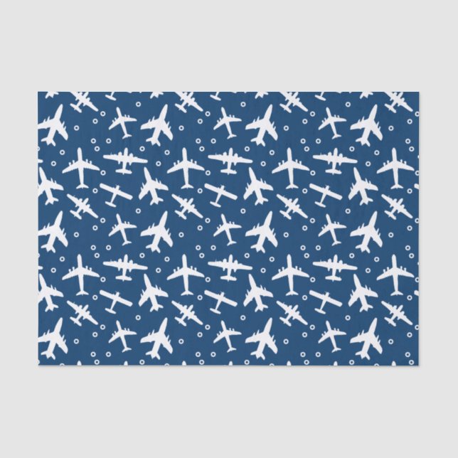 Papier Mousseline Motif d'avion à thème Blue Aviation (Recto)