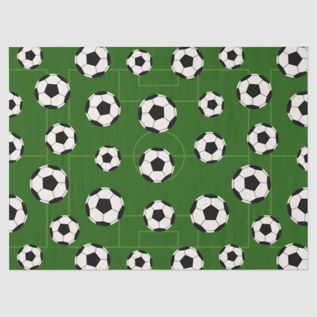 Papier Mousseline Motif de balle de soccer papier de tissu de fête (Recto)