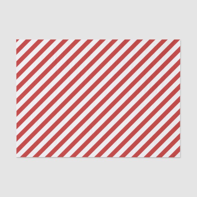 Papier Mousseline Motif de bande diagonale rouge et blanc (Recto)