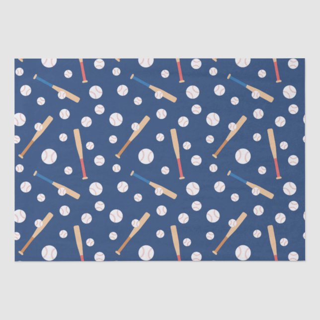 Papier Mousseline Motif de baseball et de bats (Recto)