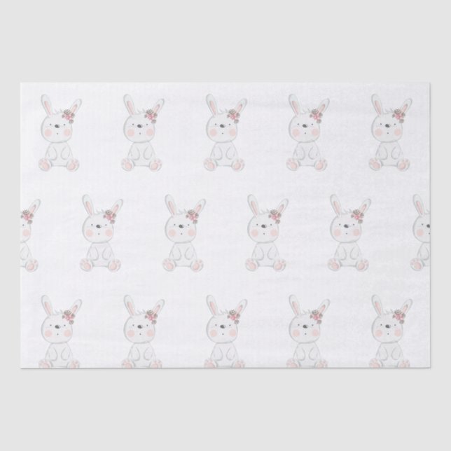 Papier Mousseline Motif de bébé lapin Baby Shower (Recto)