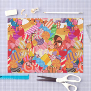 Papier Mousseline Motif de bonbons d'Halloween
