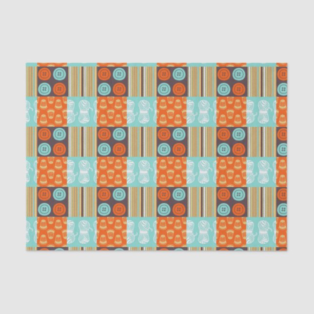 Papier Mousseline motif de Bruit-art - cousant (Recto)