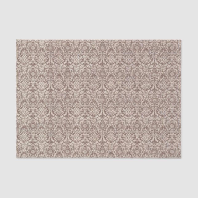 Papier Mousseline Motif de brun de damassé (Recto)