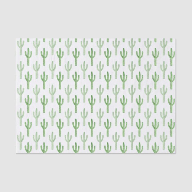 Papier Mousseline Motif de cactus d'aquarelle (Recto)