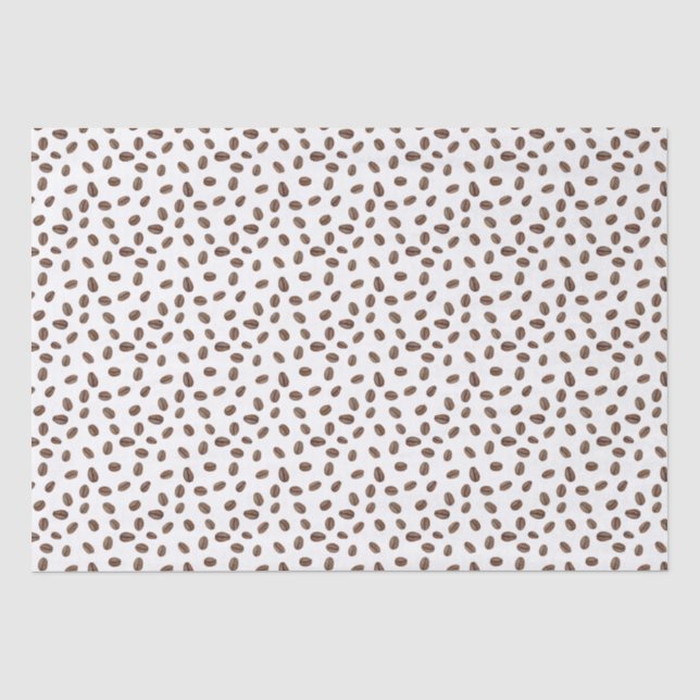 Papier Mousseline Motif  de café à l'aquarelle de caféine (Recto)