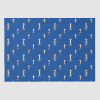Papier Mousseline Motif de calmar bleu profond