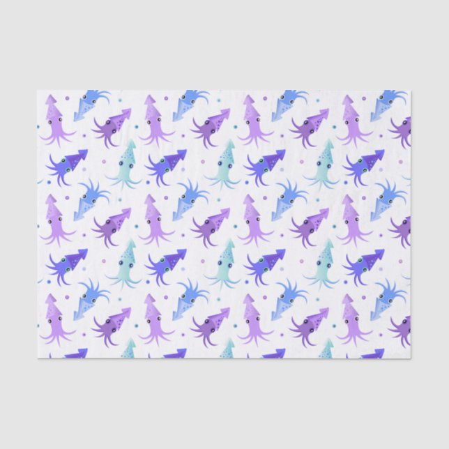 Papier Mousseline Motif de calmar de partie (Recto)