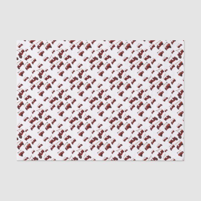 Papier Mousseline Motif de camion Vintage rouge, (Recto)