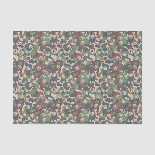 Papier Mousseline Motif de camouflage de chien (Recto)