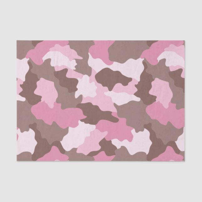 Papier Mousseline Motif de Camouflage de fillette rose (Recto)
