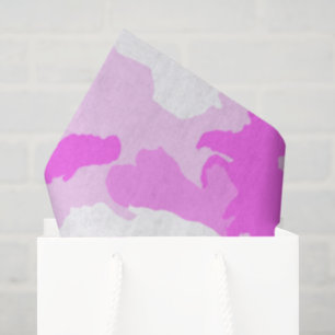 Papier Mousseline Motif de camouflage rose et blanc