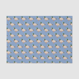 Papier Mousseline Motif de canard sur bleu