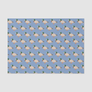 Papier Mousseline Motif de canard sur bleu