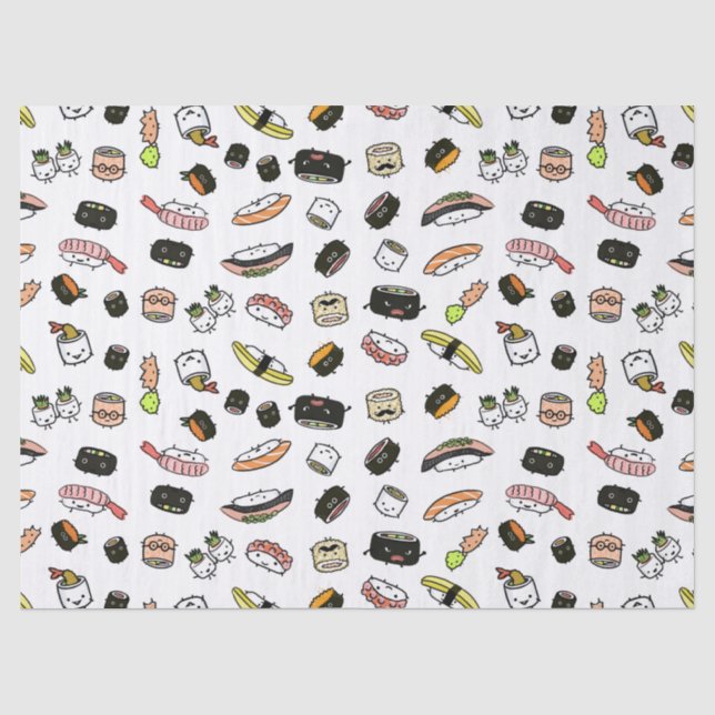 Papier Mousseline Motif de caractères de sushi (Recto)