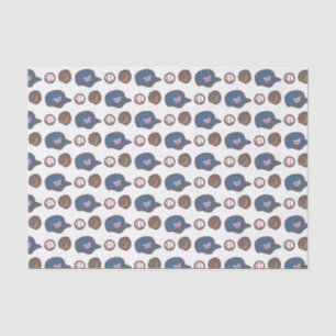 Papier Mousseline Motif de casquette de baseball, de gant et de
