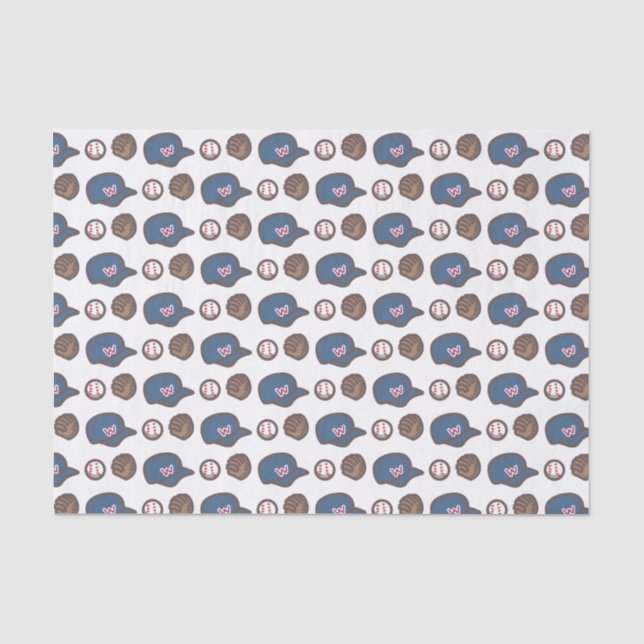 Papier Mousseline Motif de casquette de baseball, de gant et de (Recto)