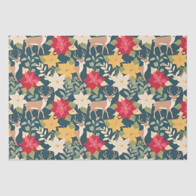 Papier Mousseline Motif de cerfs de Noël (Recto)