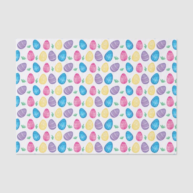 Papier Mousseline Motif de chasse à oeuf de pâques d'aquarelle (Recto)