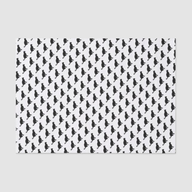 Papier Mousseline Motif de chat noir (Recto)