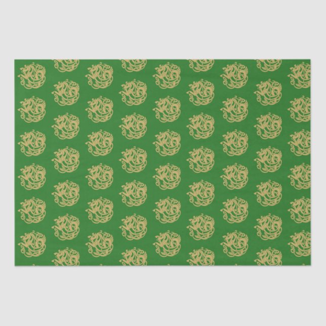 Papier Mousseline Motif de Cheval Celte d'or (Recto)
