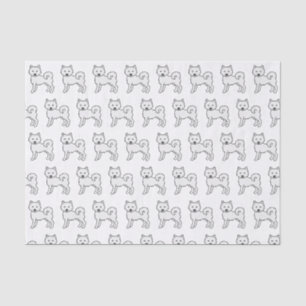 Papier Mousseline Motif de chien de dessin animé mignon Malamute d'A