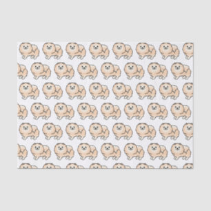 Papier Mousseline Motif de chien de dessin animé mignon Pomeranian c