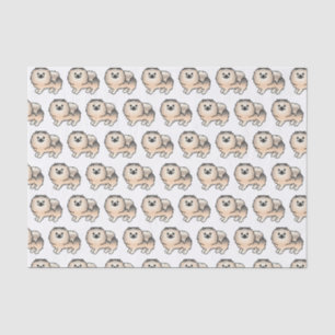 Papier Mousseline Motif de chien de dessin animé mignon Pomeranian s