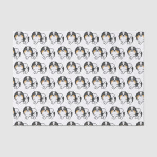 Papier Mousseline Motif de chien de dessin animé mignon Pomeranian T
