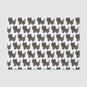 Papier Mousseline Motif de chien de dessin animé Terrier Cairn Bring