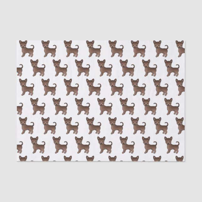 Papier Mousseline Motif de chien mignon Chihuahua à poil lisse au ch (Recto)