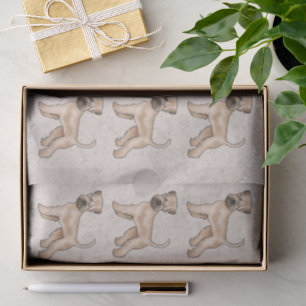 Papier Mousseline Motif de chien mignon Terrier Irlandais à poil dou