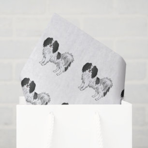 Papier Mousseline Motif de chiens de dessin animé Phalène noir et bl