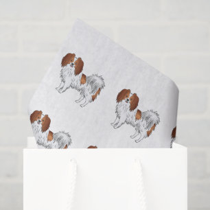 Papier Mousseline Motif de chiens de dessin animé Phalène rouge et b