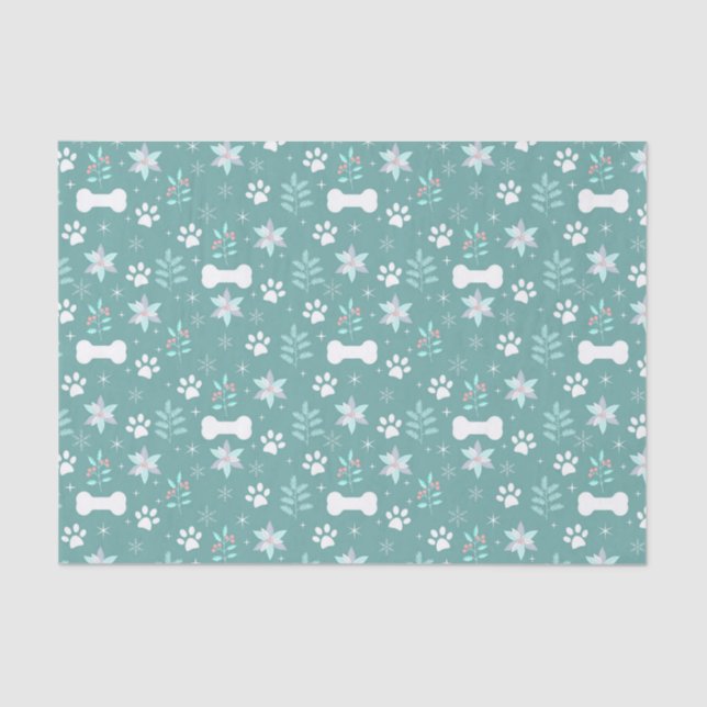 Papier Mousseline Motif de chiens et d'os de vacances (Recto)