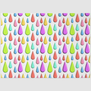 Papier Mousseline Motif de chute de larme colorée, chute de pluie