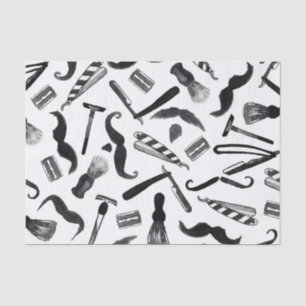 Papier Mousseline Motif de coiffeur d'aquarelle de rasoir de rasoir