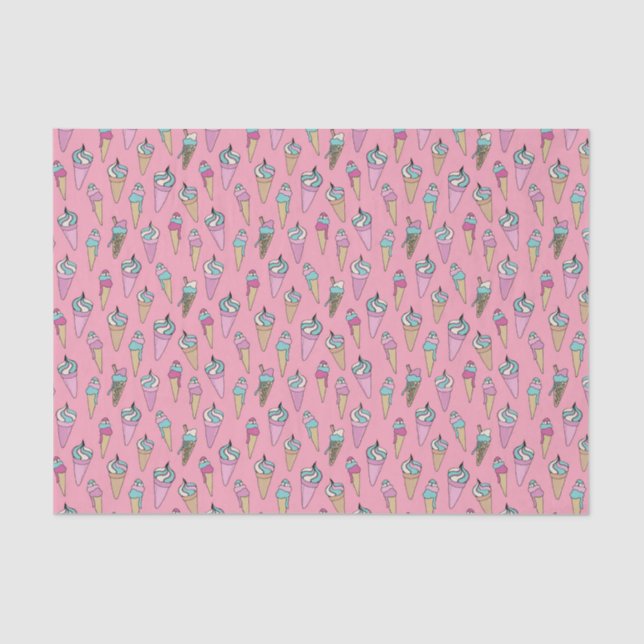 Papier Mousseline Motif de cône de crème glacée (Recto)