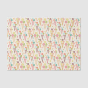 Papier Mousseline motif de cônes de crème glacée