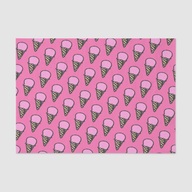 Papier Mousseline Motif de cônes de crème glacée mignonne (Recto)