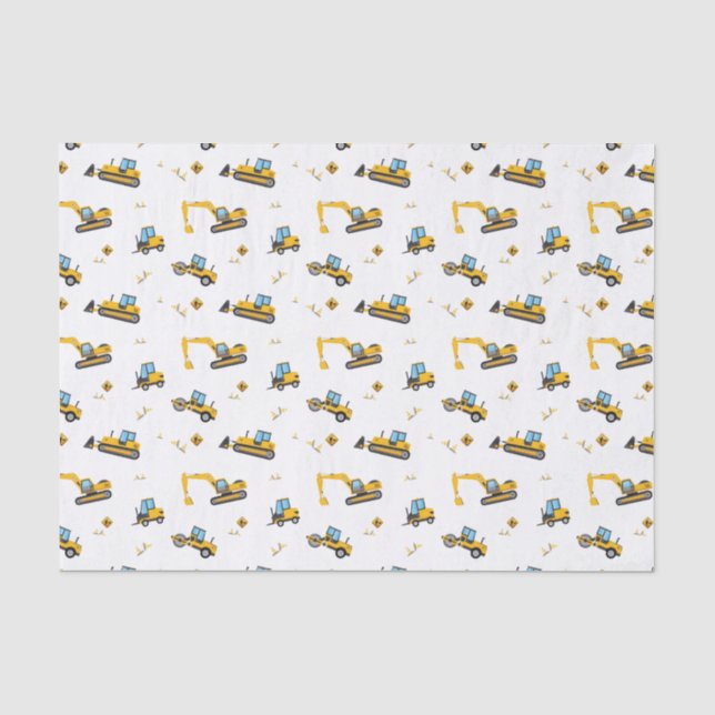 Papier Mousseline Motif de construction pour enfants de la fête de c (Recto)