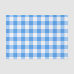 Papier Mousseline Motif de contrôle En vichy bleu et blanc