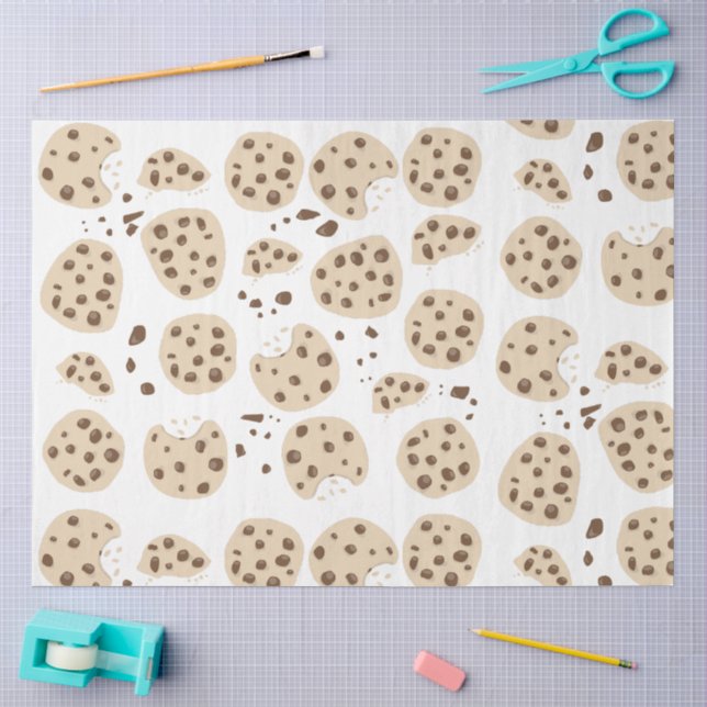 Papier Mousseline Motif de cookies à puces de chocolat (Artisanat)