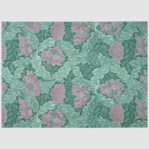 Papier Mousseline Motif de couronne verte et rouge (par William Morr